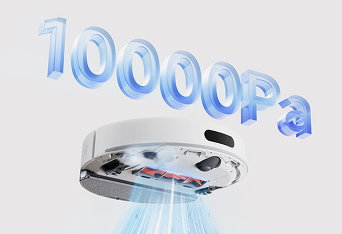 Παρουσιάζεται η αναρρόφηση της σκούπας ρομπότ.